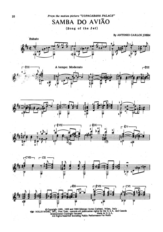 Partitura da música Samba Do Avião v.7