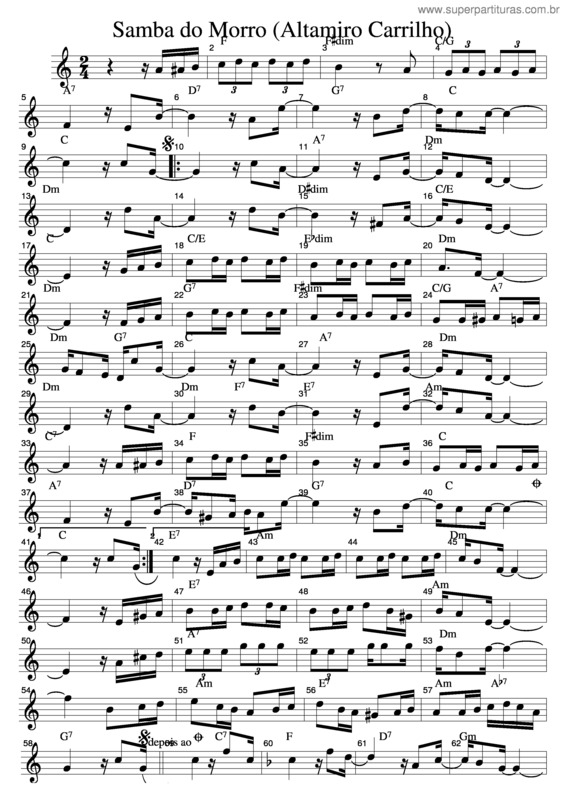 Partitura da música Samba Do Morro