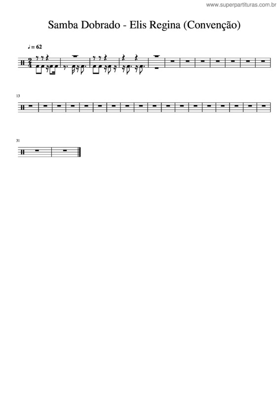 Partitura da música Samba Dobrado Elis Regina – Convenção