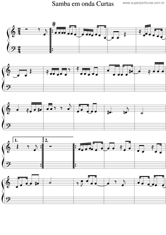 Partitura da música Samba Em Ondas Curtas