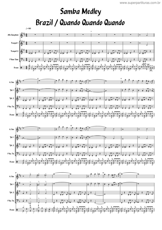 Partitura da música Samba Medley Brazil_Quando Quando Quando