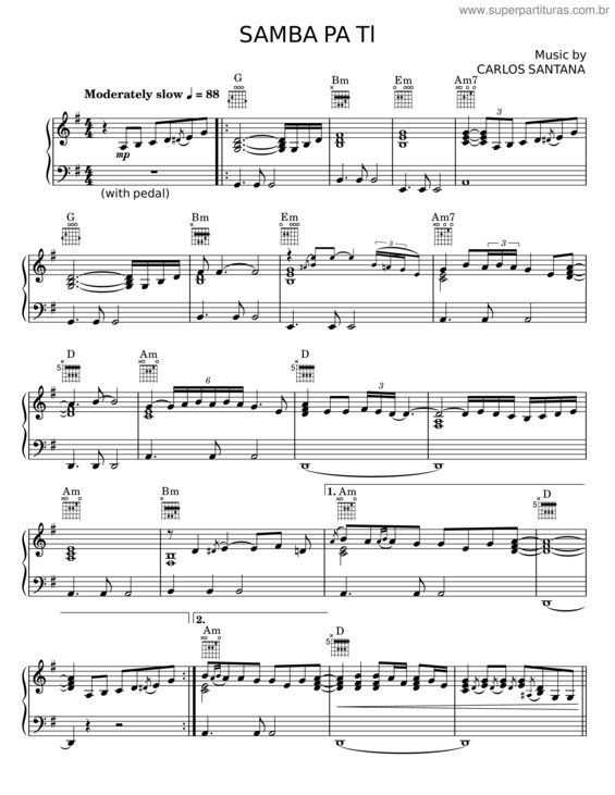 Partitura da música Samba Pa Ti – Artibuted To: Carlos Santana