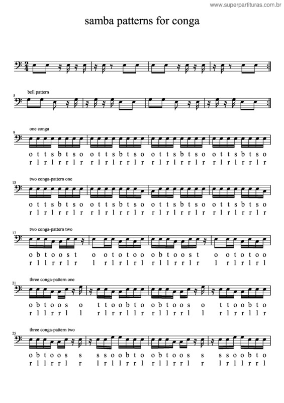 Partitura da música Samba Patterns For Conga
