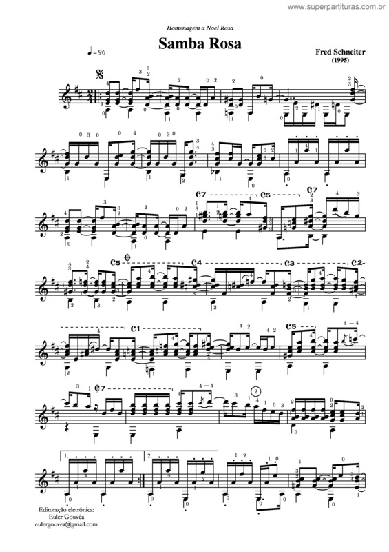 Partitura da música Samba Rosa