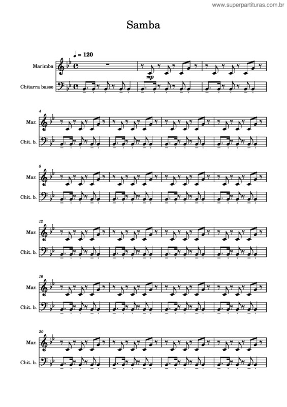 Partitura da música Samba v.6