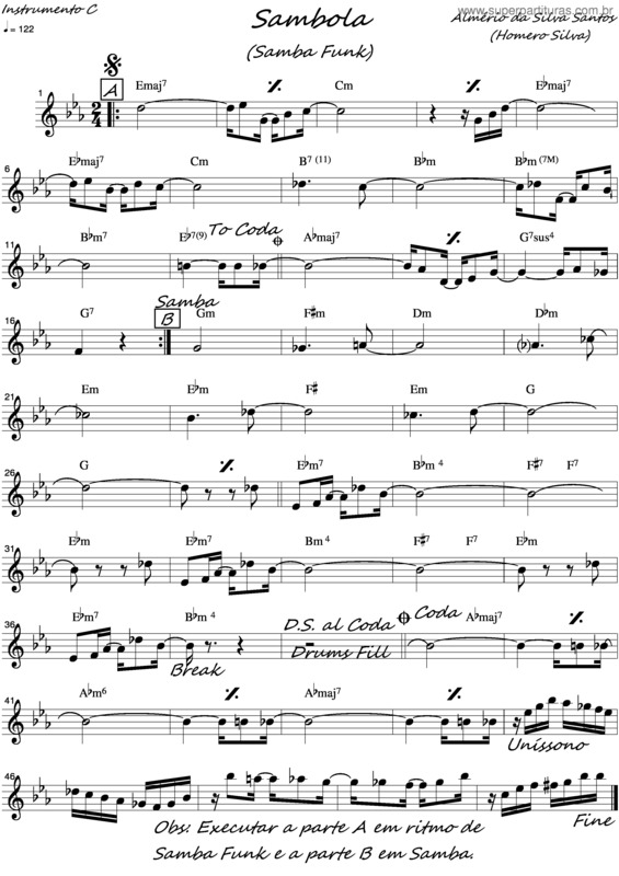 Partitura da música Sambola v.2