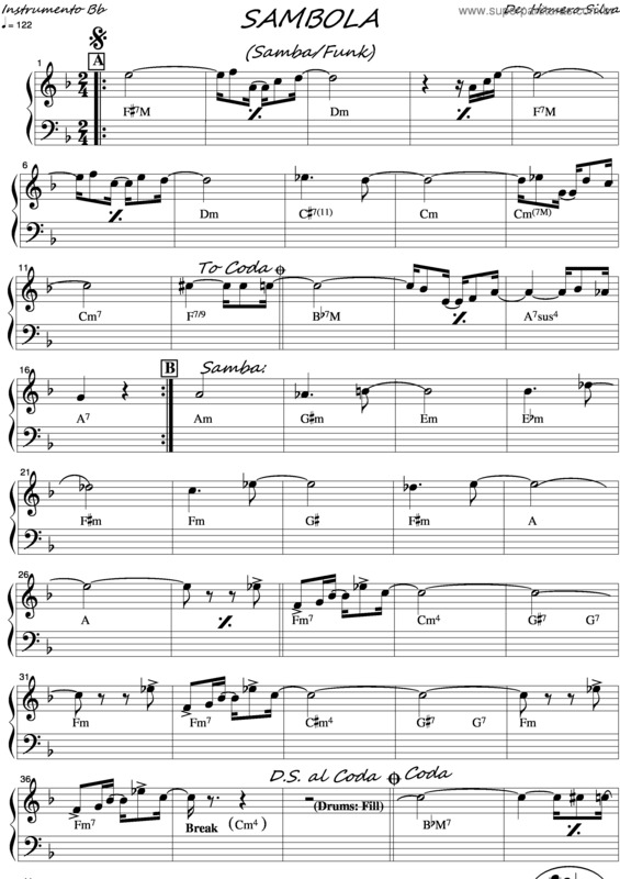 Partitura da música Sambola