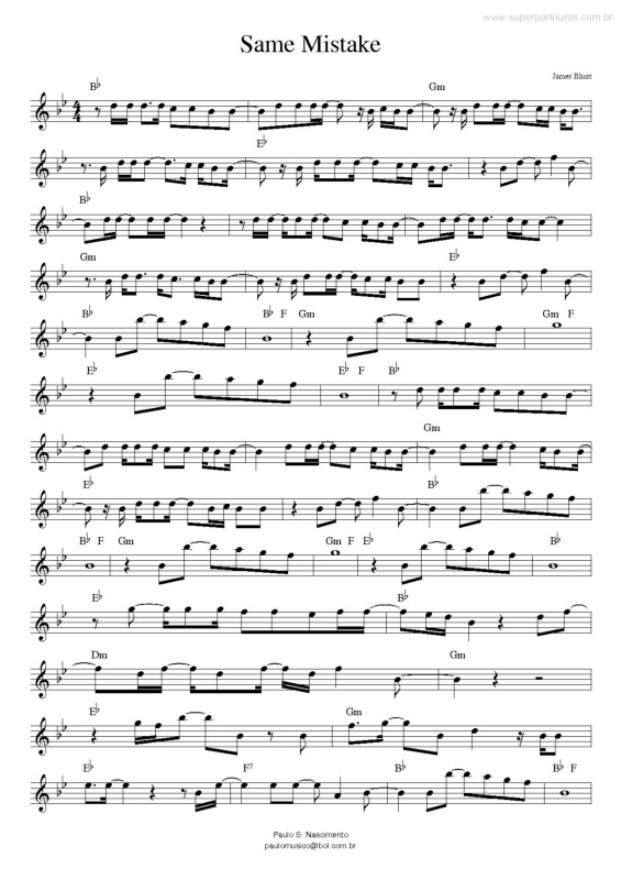 Partitura da música Same Mistake