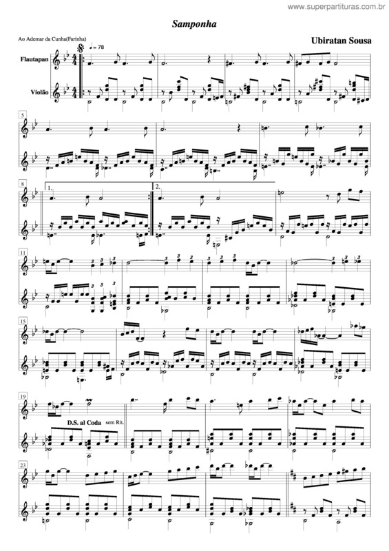 Partitura da música Samponha