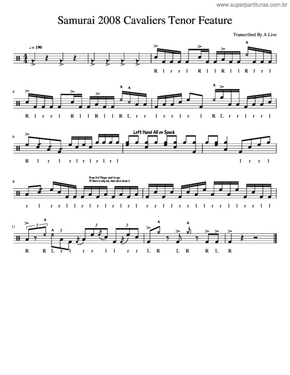 Partitura da música Samurai 2008 Cavaliers Tenor Feature
