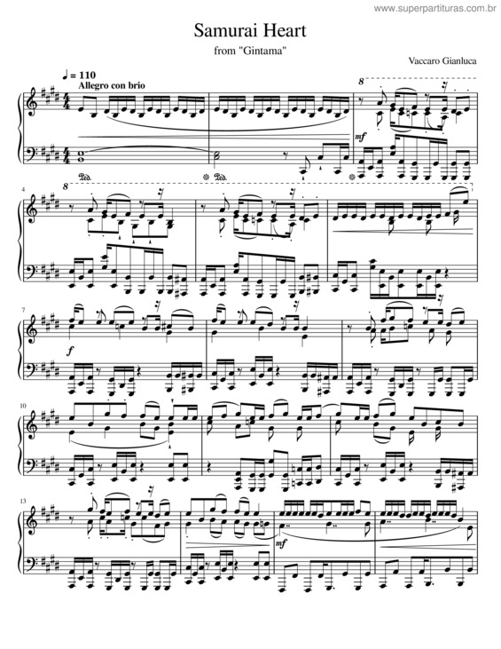 Partitura da música Samurai Heart v.3