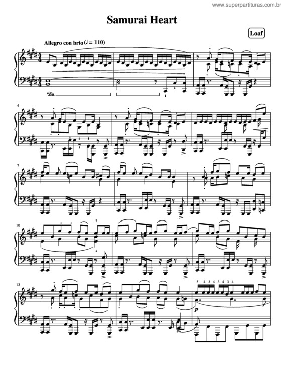 Partitura da música Samurai Heart