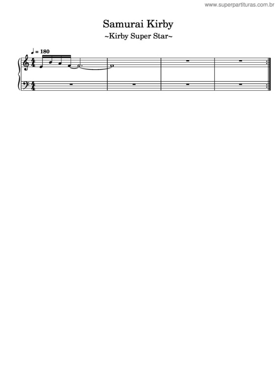 Partitura da música Samurai Kirby – Kirby Super Star