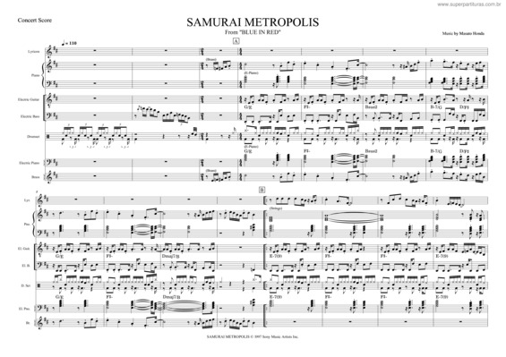 Partitura da música Samurai Metropolis – T–Square v.2