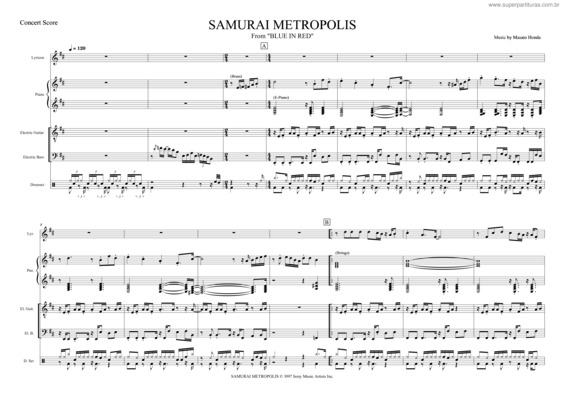 Partitura da música Samurai Metropolis – T–Square