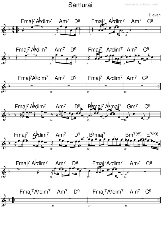 Sina A Djavan Lead Sheet PDF