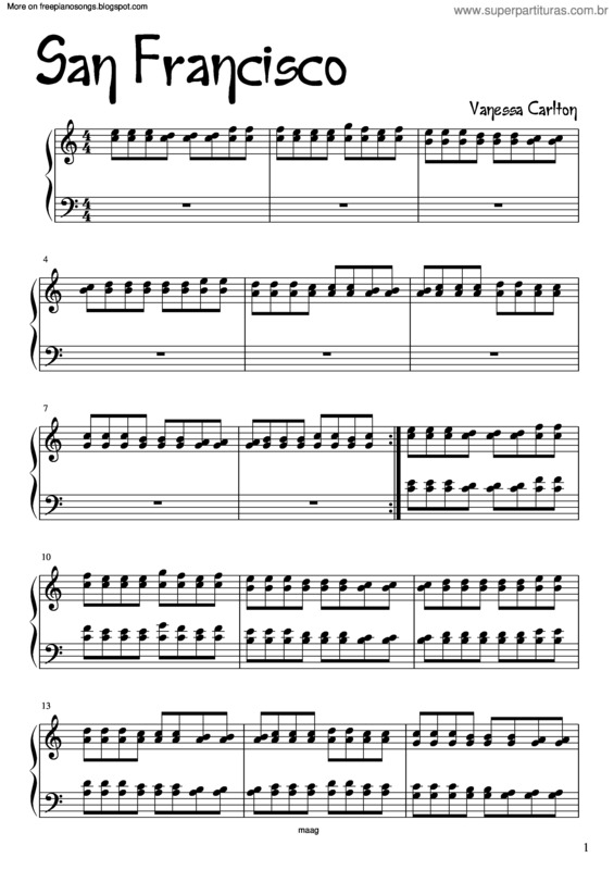 Partitura da música San Francisco v.2