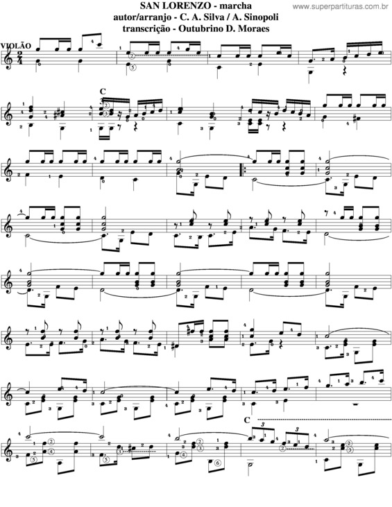 Partitura da música San Lorenzo