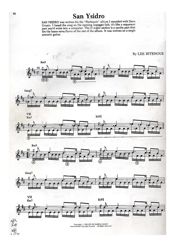 Partitura da música San Ysidro