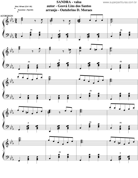 Partitura da música Sandra v.12