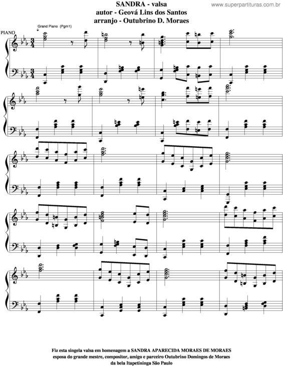 Partitura da música Sandra v.16