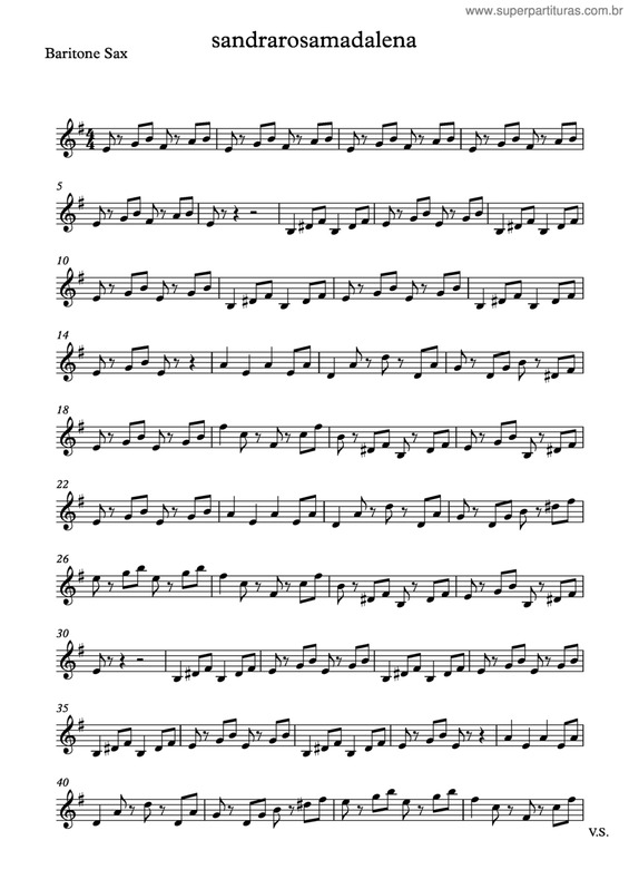 Partitura da música Sandrarosamadalena v.3