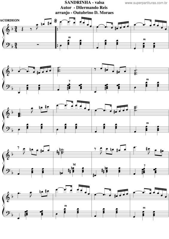 Partitura da música Sandrinha v.2