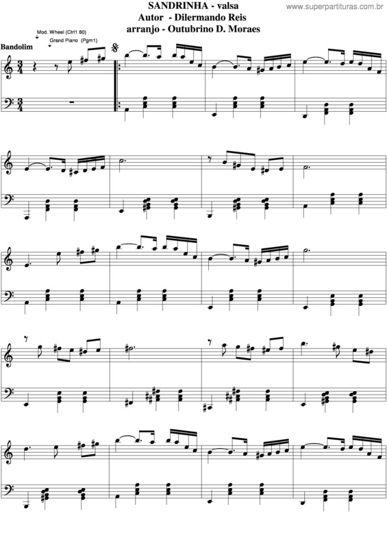 Partitura da música Sandrinha v.4