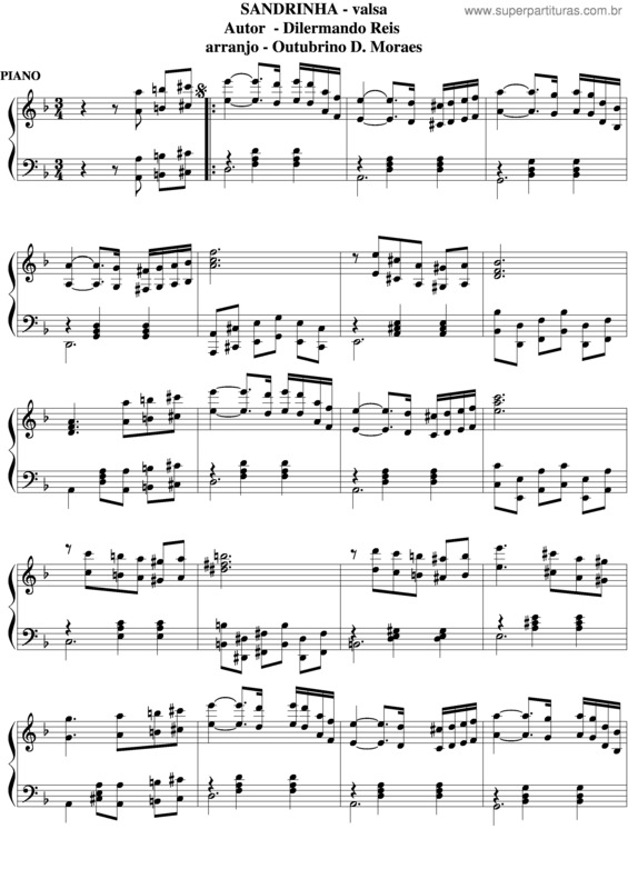 Partitura da música Sandrinha v.5