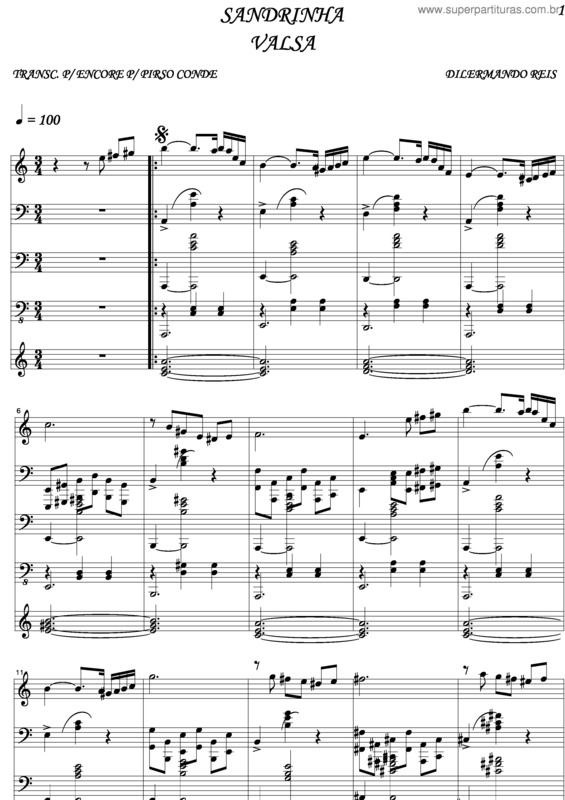 Partitura da música Sandrinha