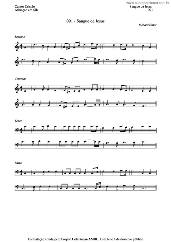 Partitura da música Sangue De Jesus v.3
