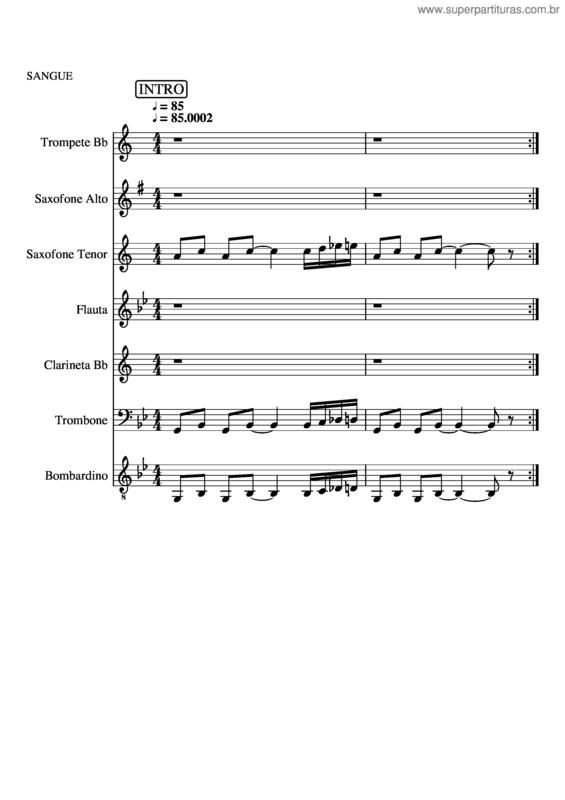Partitura da música Sangue