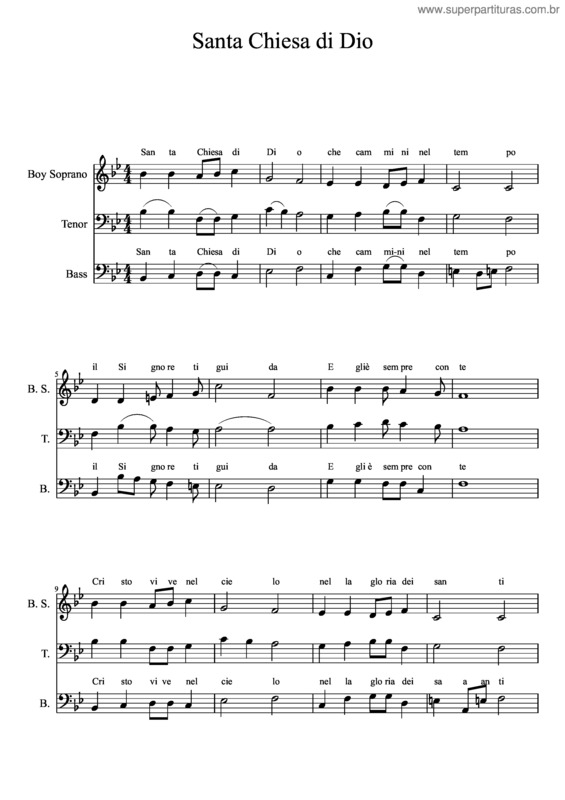 Partitura da música Santa Chiesa Di Dio