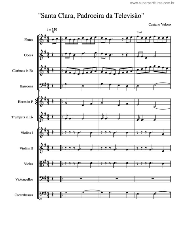 Partitura da música Santa Clara Padroeira Da Televis O