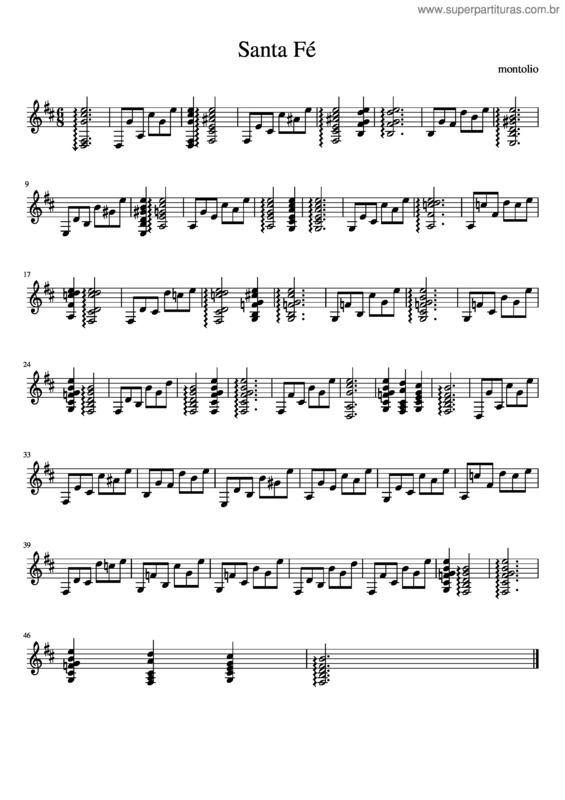 Partitura da música Santa Fé v.11