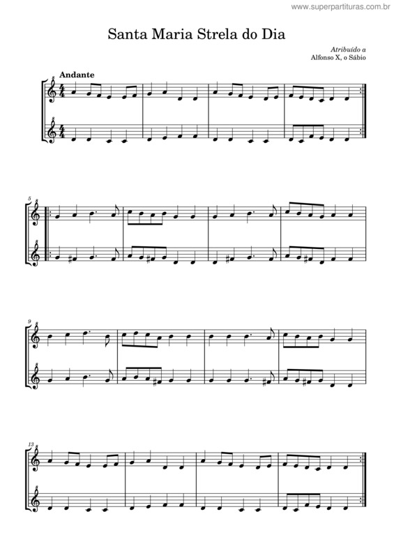 Partitura da música Santa Maria Strela Do Dia v.11