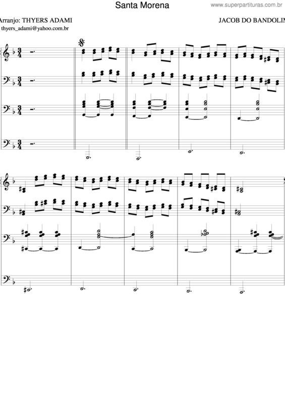 Partitura da música Santa Morena