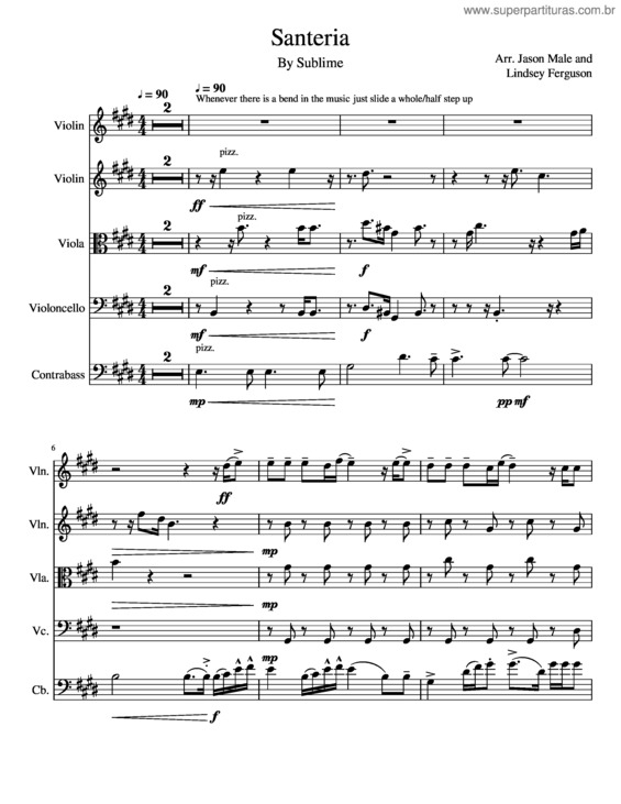 Partitura da música Santeria–Sublime
