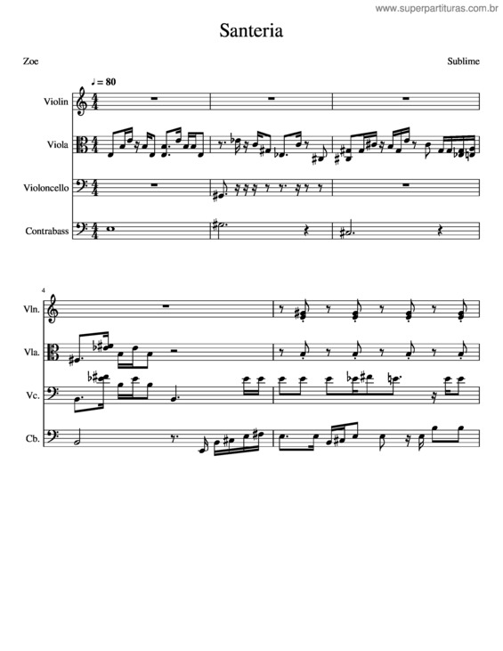 Partitura da música Santeria v.3