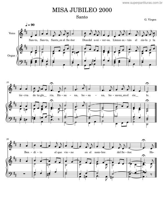 Partitura da música Santo – Jesús García Virgen – Misa Jubileo 2000 v.2