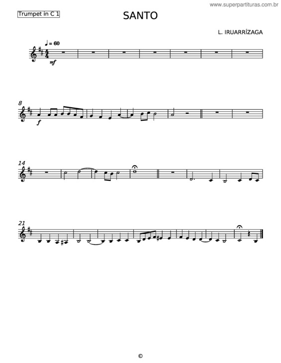 Partitura da música Santo – Luis Iruarrizaga