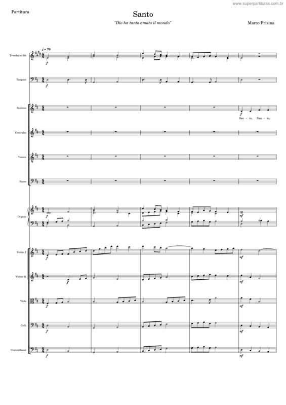 Partitura da música Santo – Marco Frisina v.10