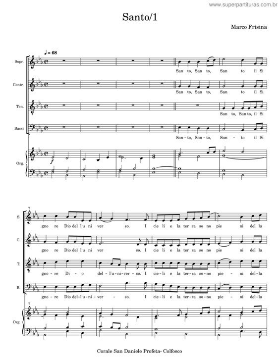 Partitura da música Santo – Marco Frisina v.13