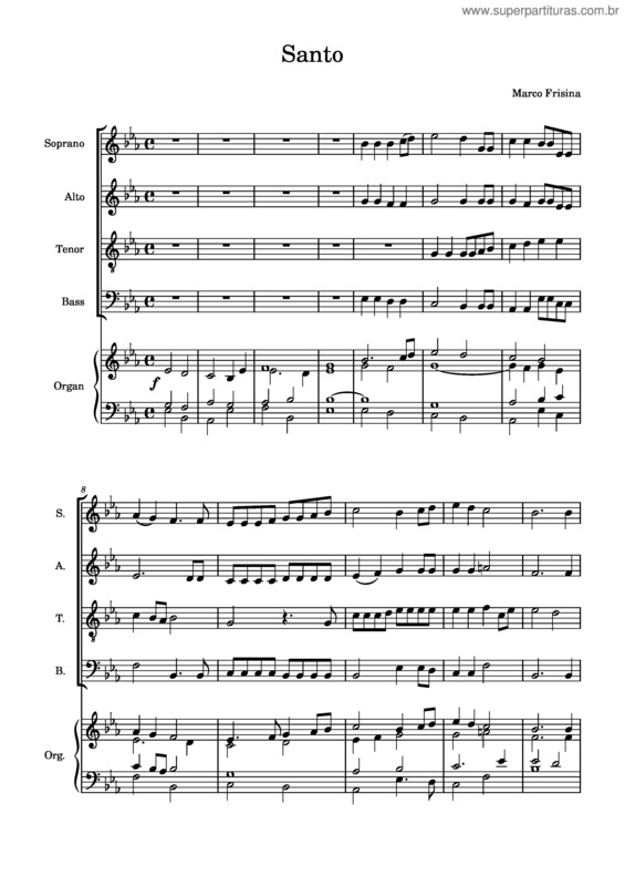 Partitura da música Santo – Marco Frisina v.2