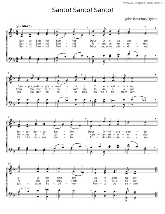 Partitura da música Santo! Santo! Santo! – John Bacchus Dykes v.3