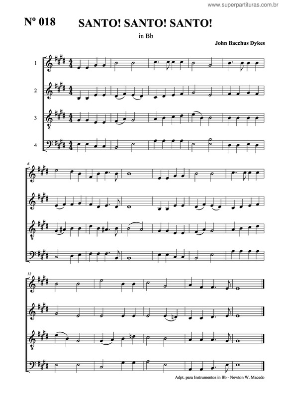 Partitura da música Santo! Santo! Santo! v.3