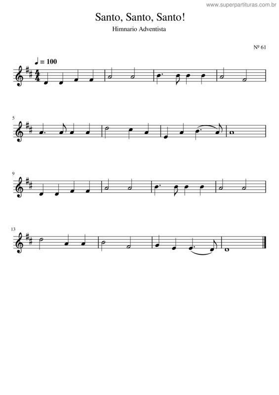 Partitura da música Santo, Santo, Santo! v.6