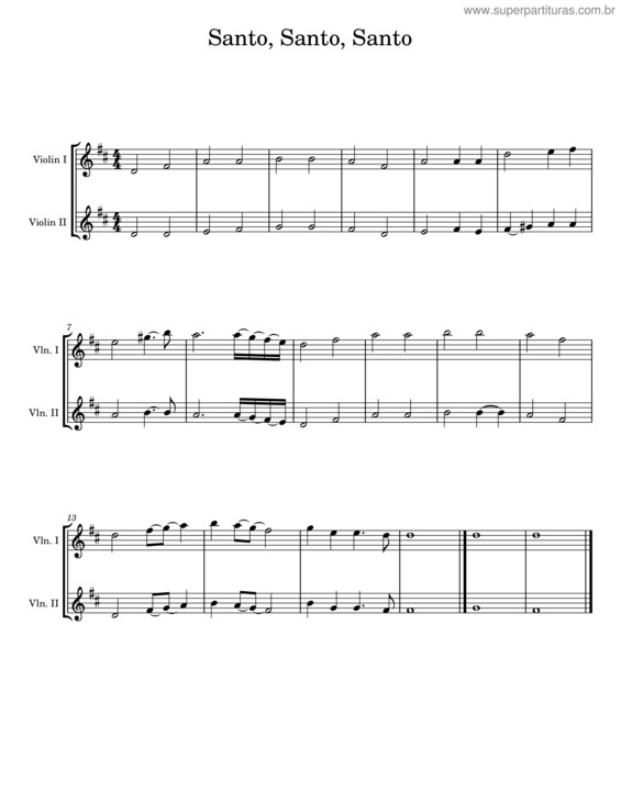 Partitura da música Santo, Santo, Santo v.11