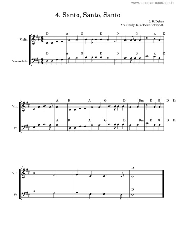 Partitura da música Santo, Santo, Santo v.13
