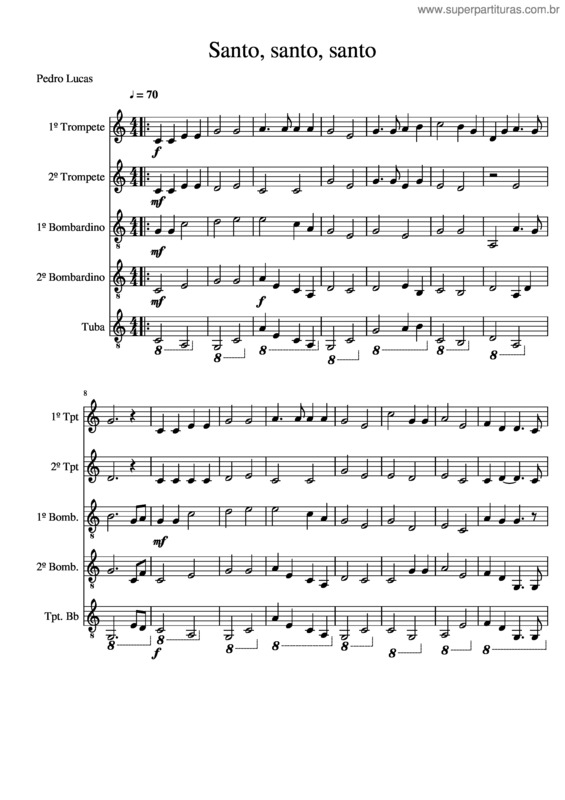 Partitura da música Santo, Santo, Santo v.5